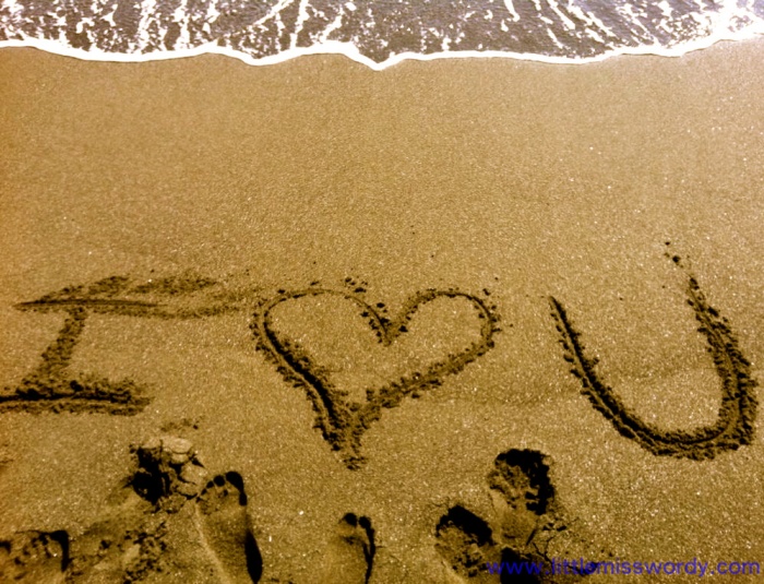 Beach, Sand Art, I Love You