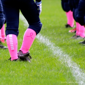 football, think pink, pink socks, pee wee football, breast cancer awareness